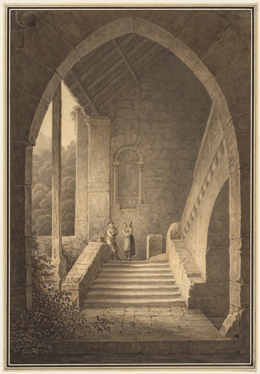 Outer Staircase of a Gothic Ruin de Domenico Quaglio