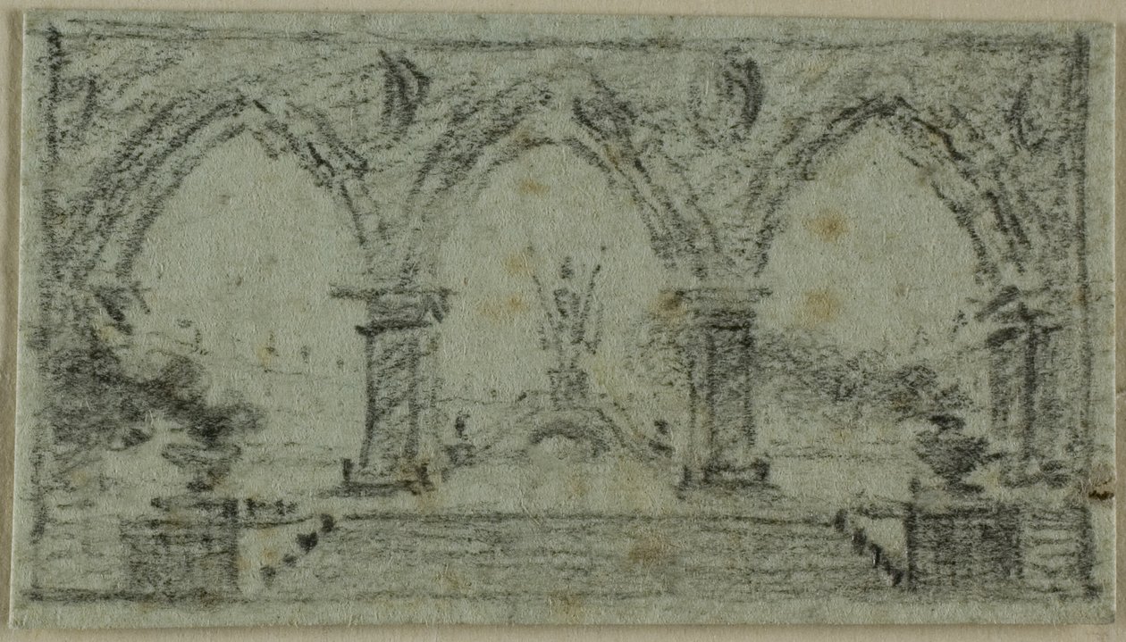 Porche con arcos góticos de Domenico Quaglio