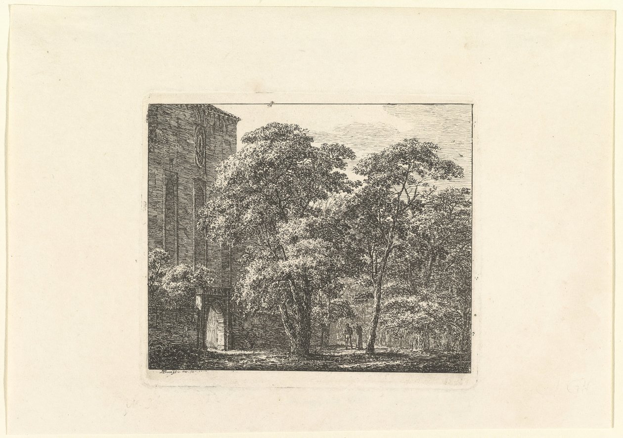 Arquitectura gótica en un paisaje, ca. 1807 de Domenico Quaglio II