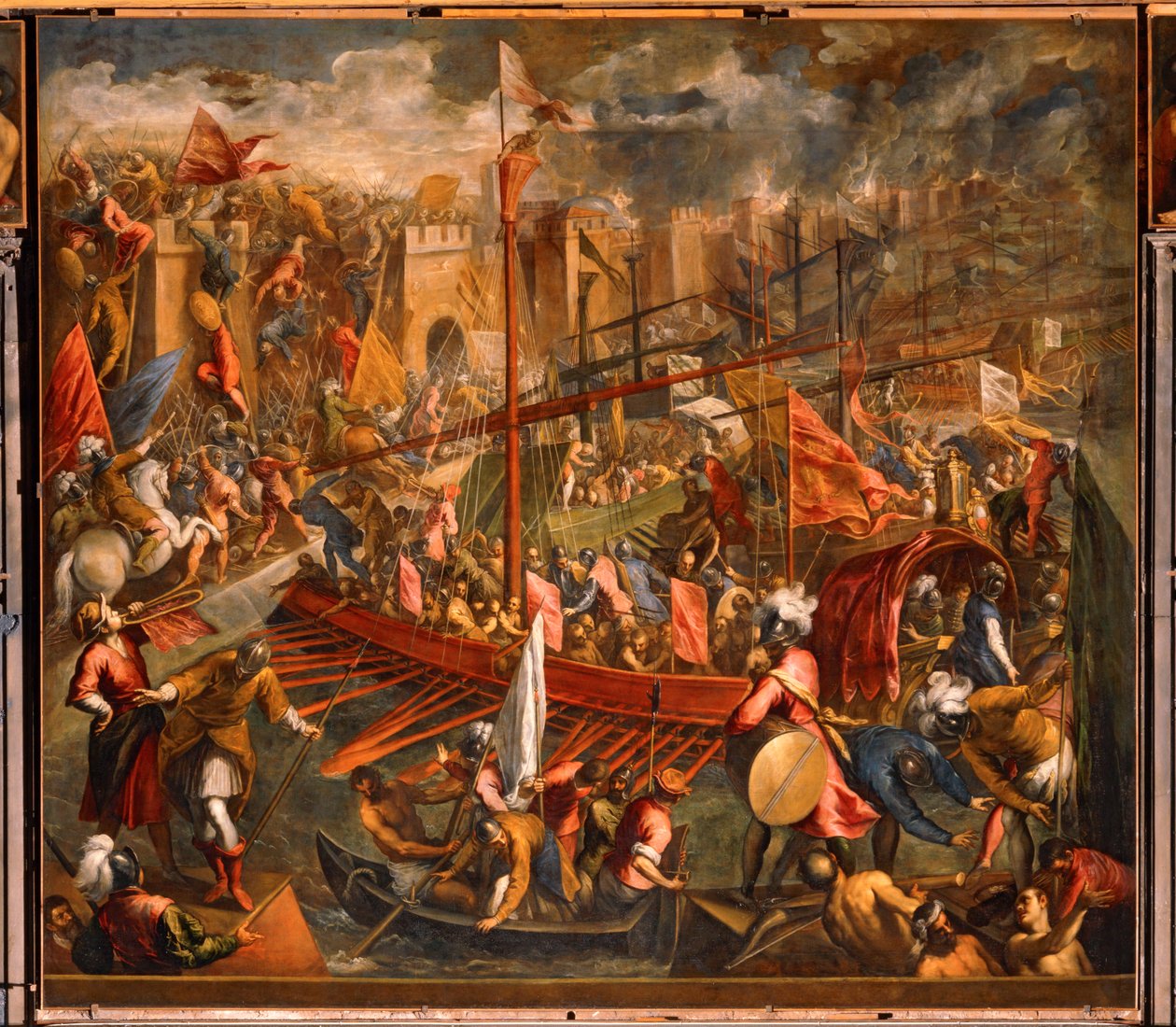 La conquista de Constantinopla por los cruzados en 1204 (óleo sobre lienzo) de Domenico Robusti Tintoretto
