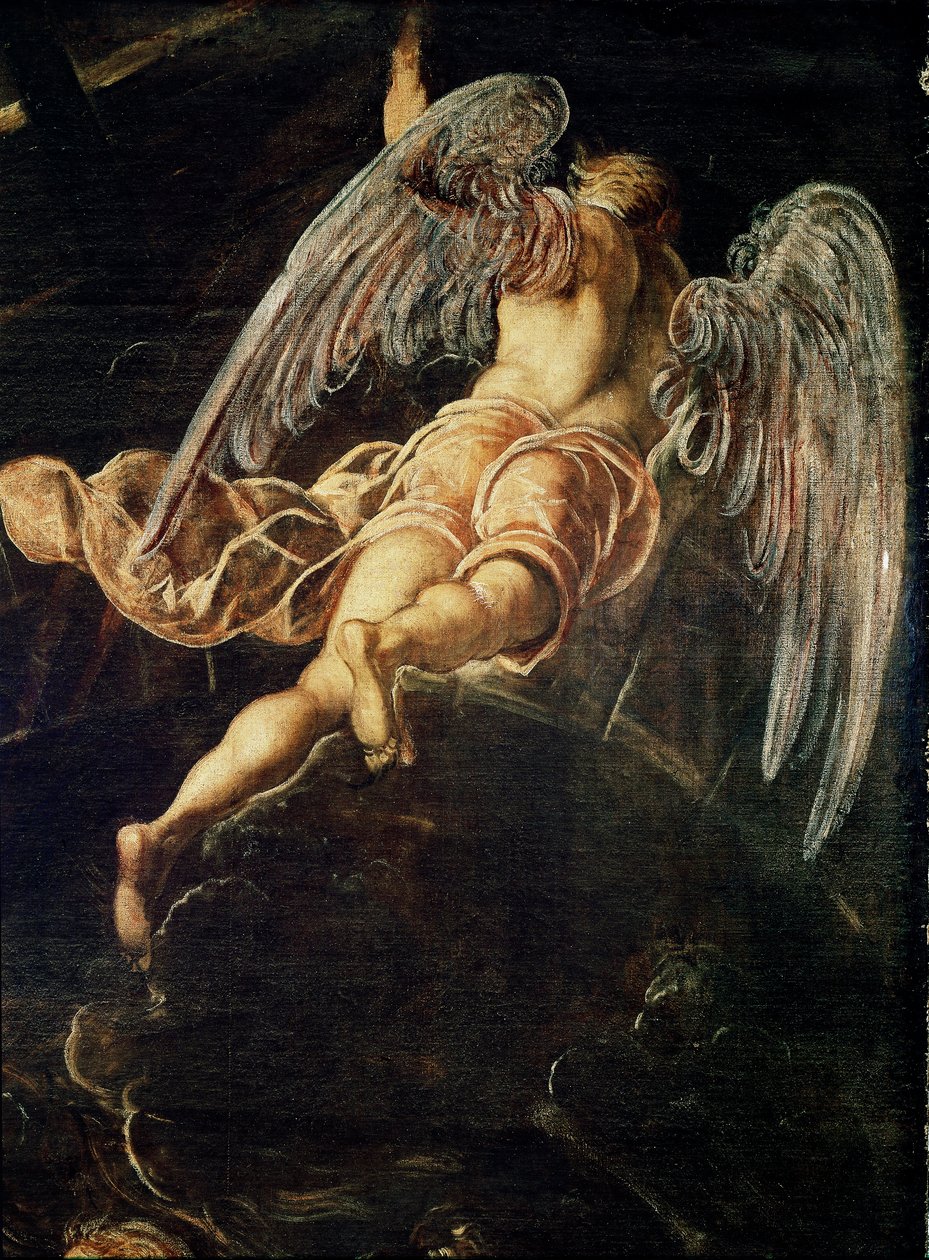 El descenso de Jesucristo al limbo (detalle de un ángel) de Domenico Robusti Tintoretto