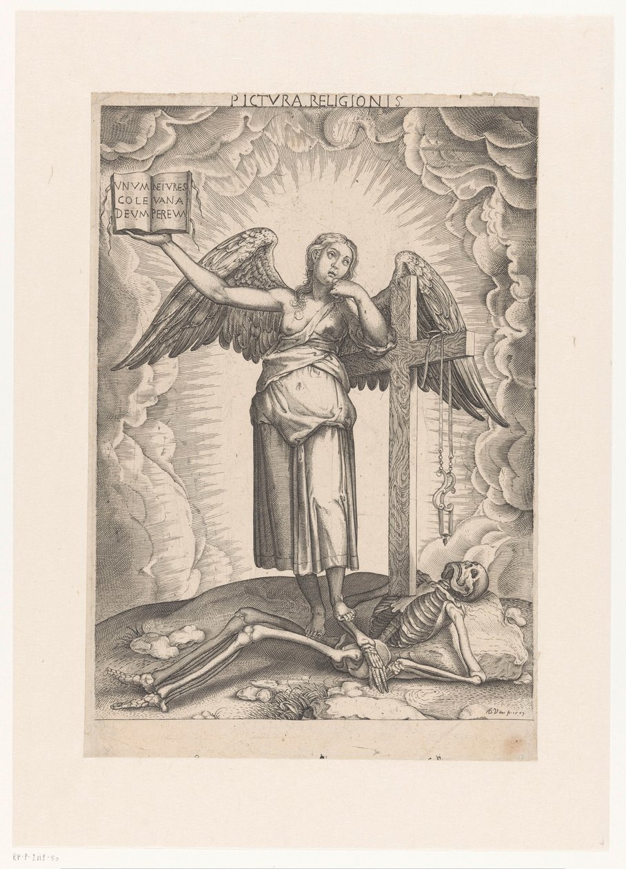Alegoría de la Fe Pictura religionis (título sobre el objeto) de Domenico Vito