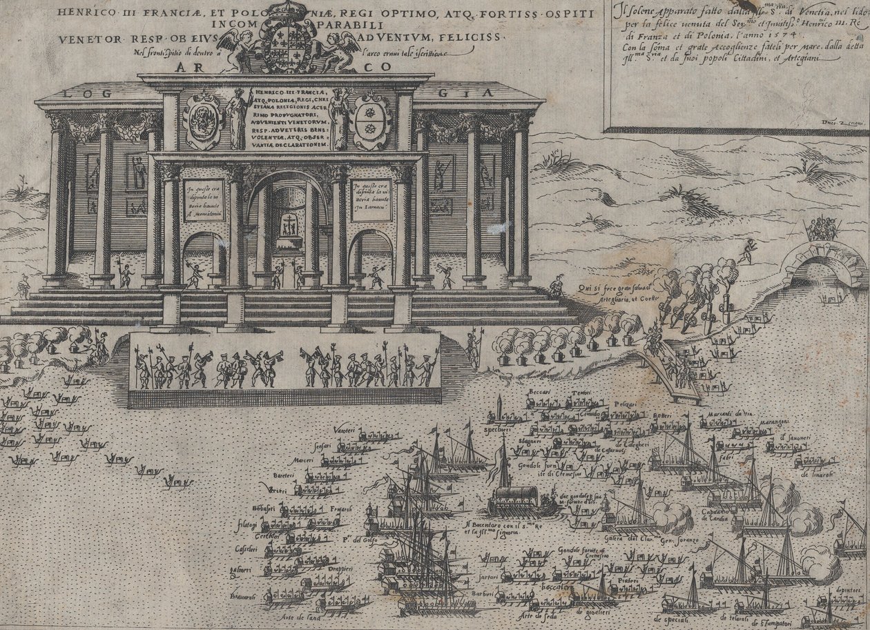 Entrada de Enrique III, Rey de Francia y Polonia, en Venecia, 1574 de Domenico Zenoi