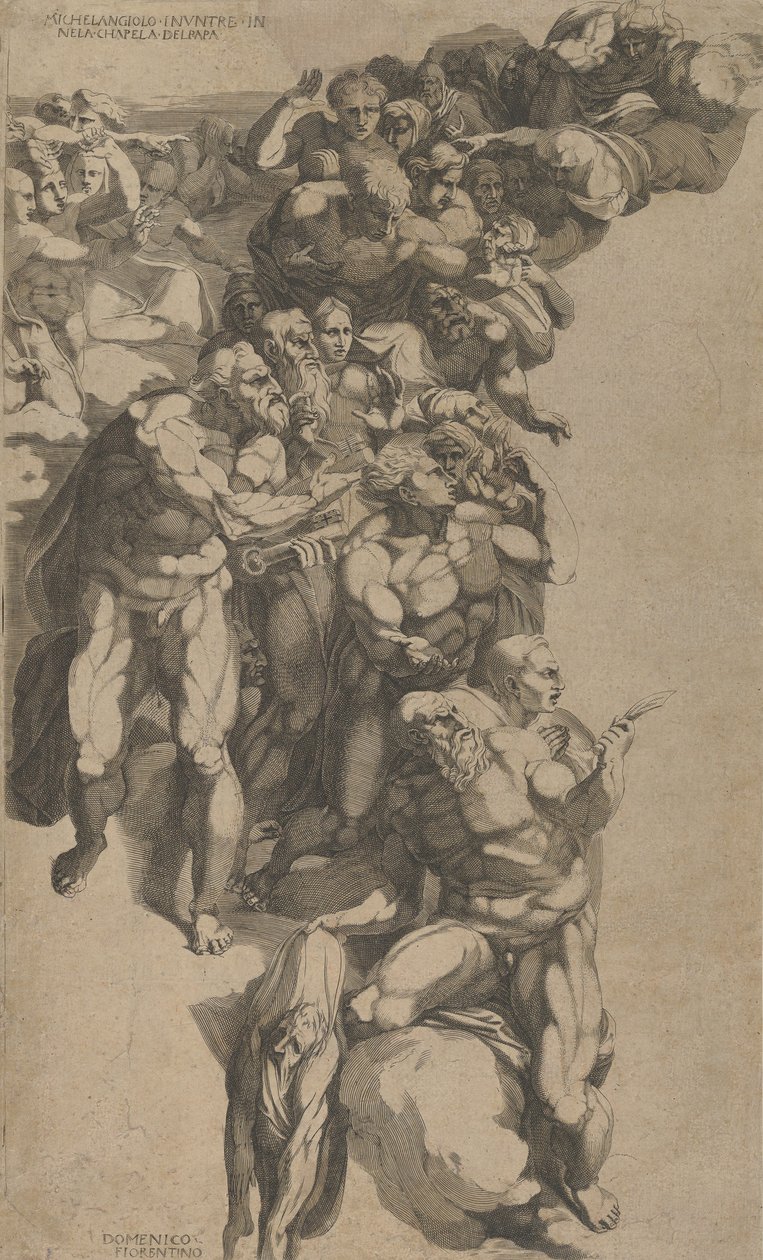 Grupo del Juicio Final, San Bartolomé, San Pedro y otros Apóstoles, siglo XVI de Domenico del Barbiere