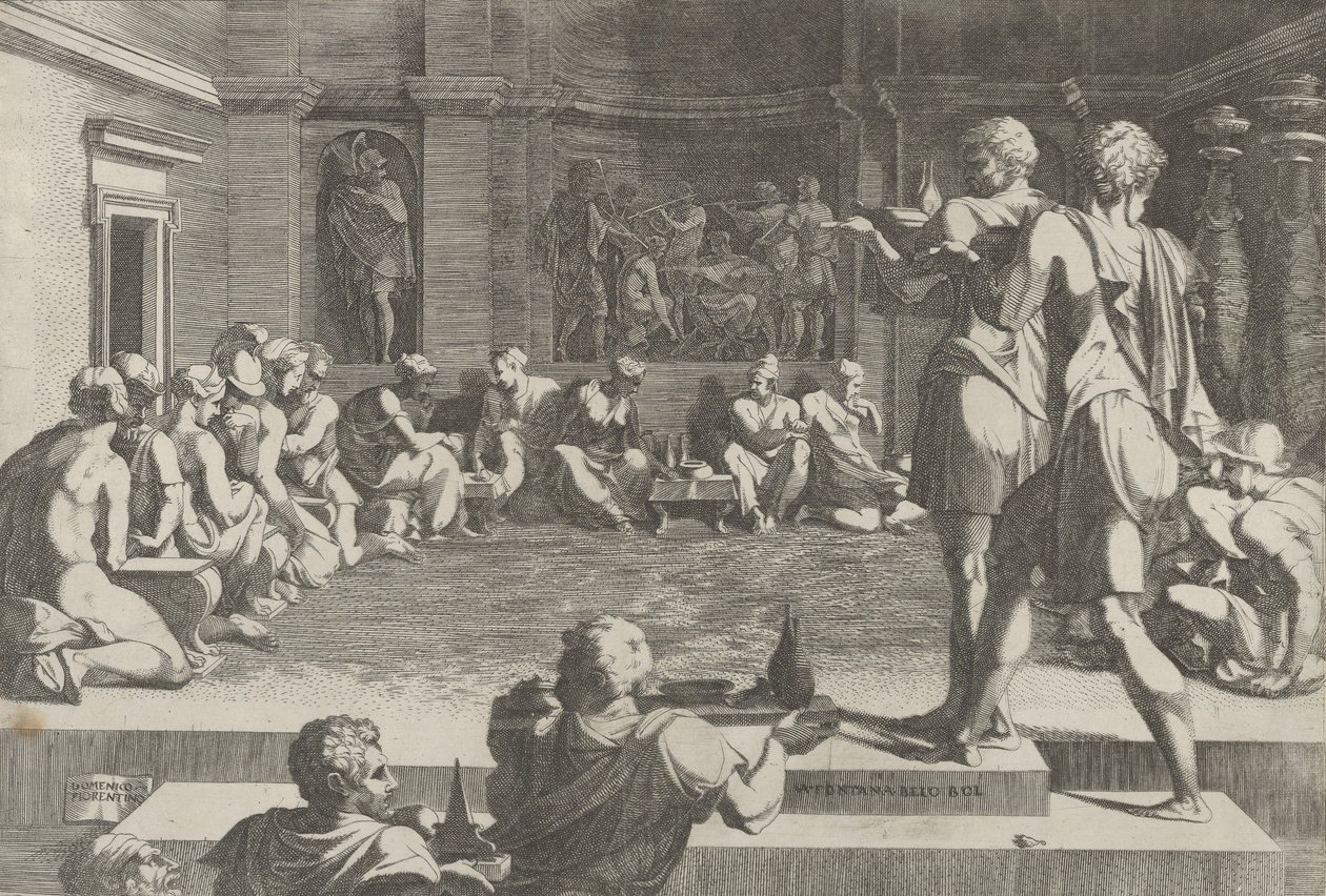 El Banquete de Alejandro, 1540-50 de Domenico del Barbiere