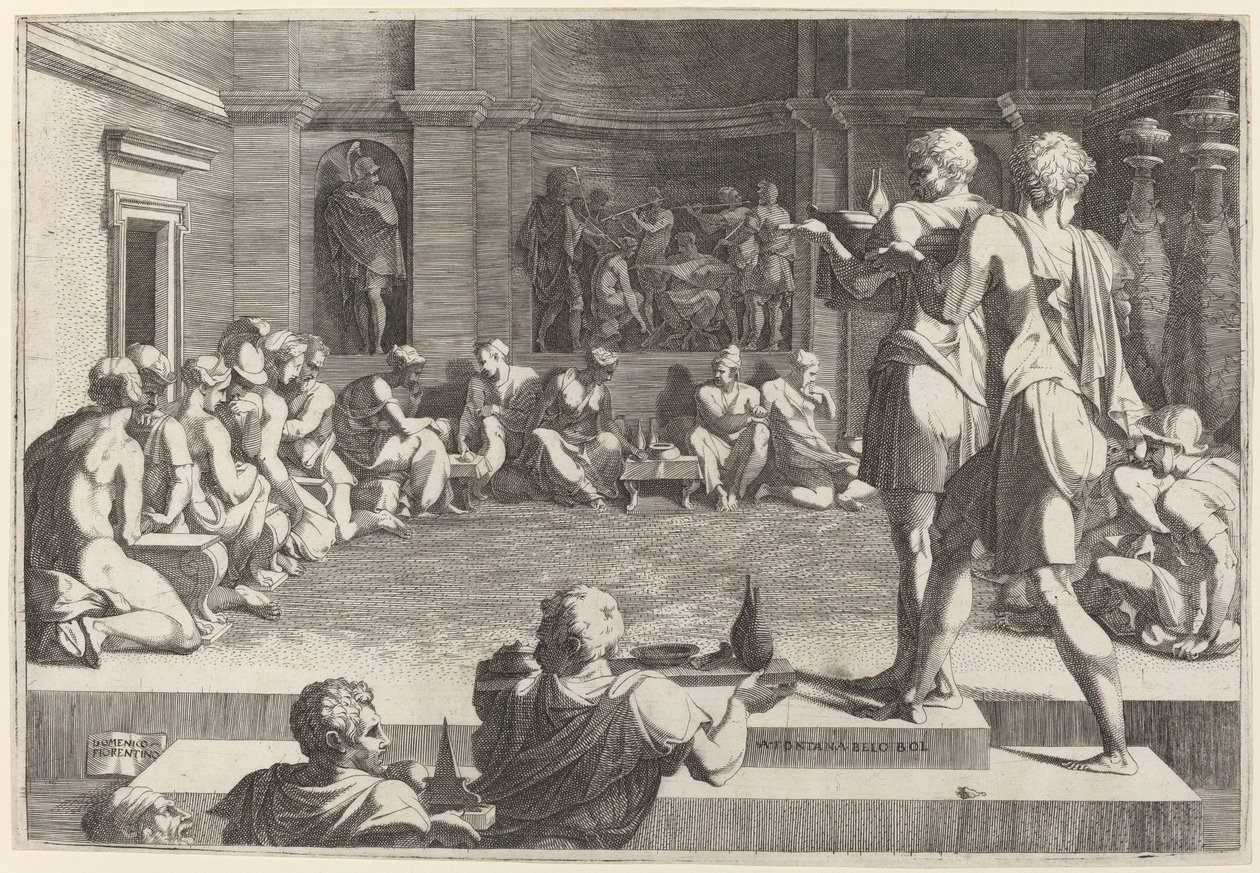 El banquete de Alejandro Magno de Domenico del Barbiere after Francesco Primaticcio