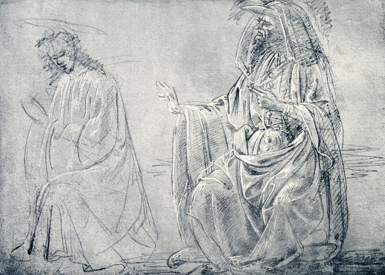 Estudio de figura de Domenico school of Ghirlandaio