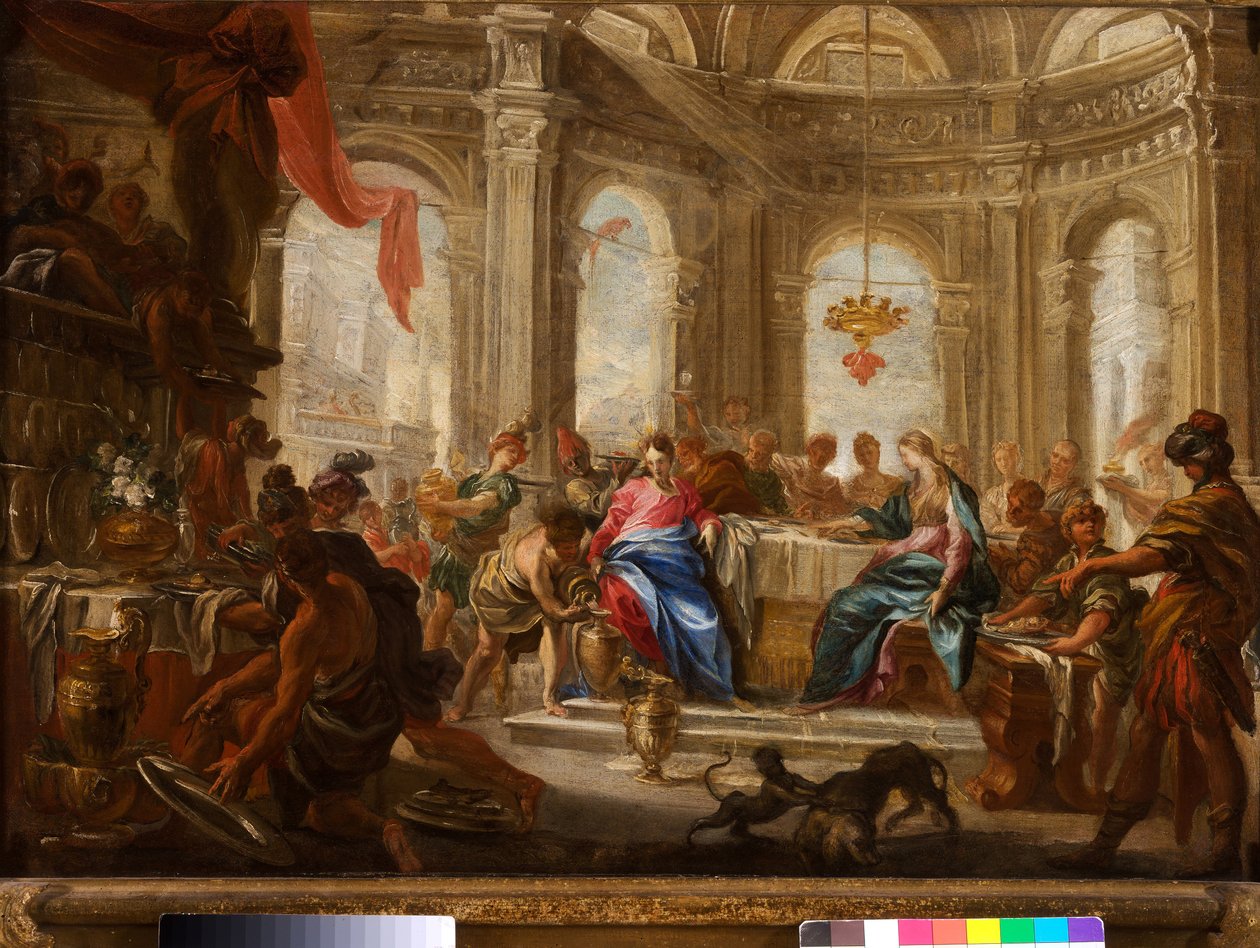 Las bodas de Caná de Domenico the Elder Piola