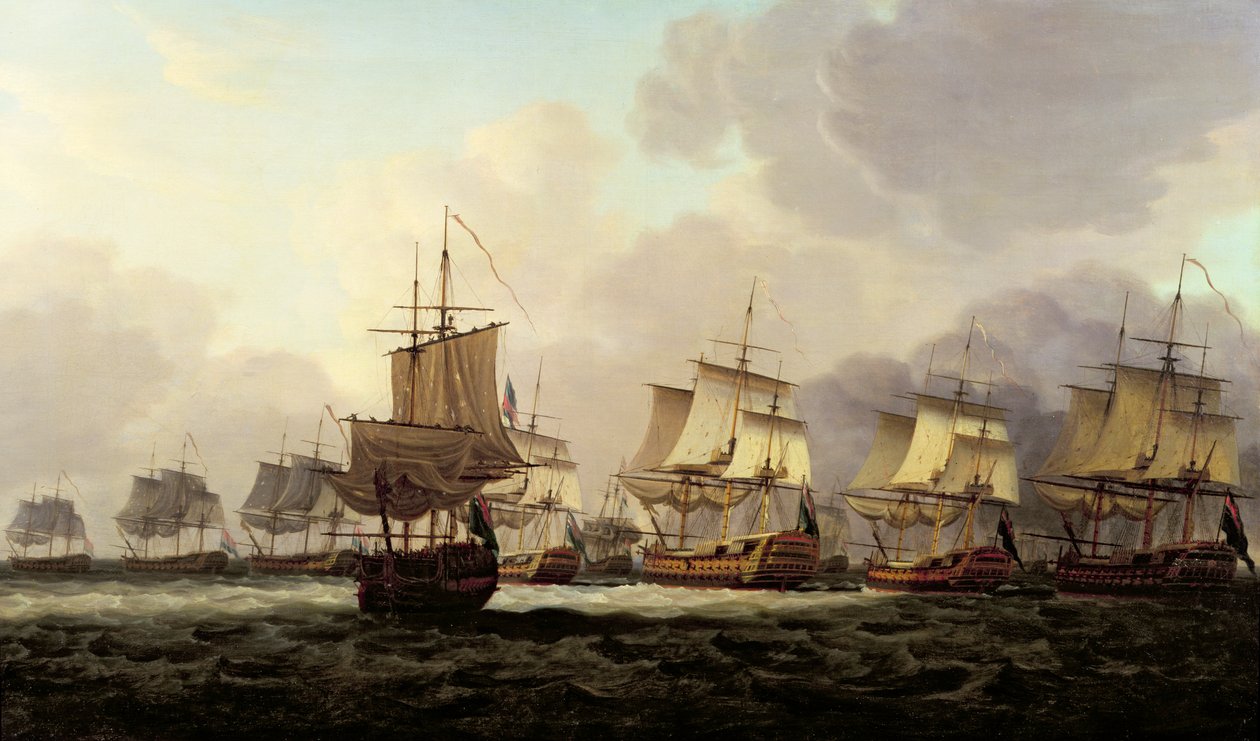 Acción del Vicealmirante Parker con la flota holandesa en Doggerbank, 1781 de Dominic Serres