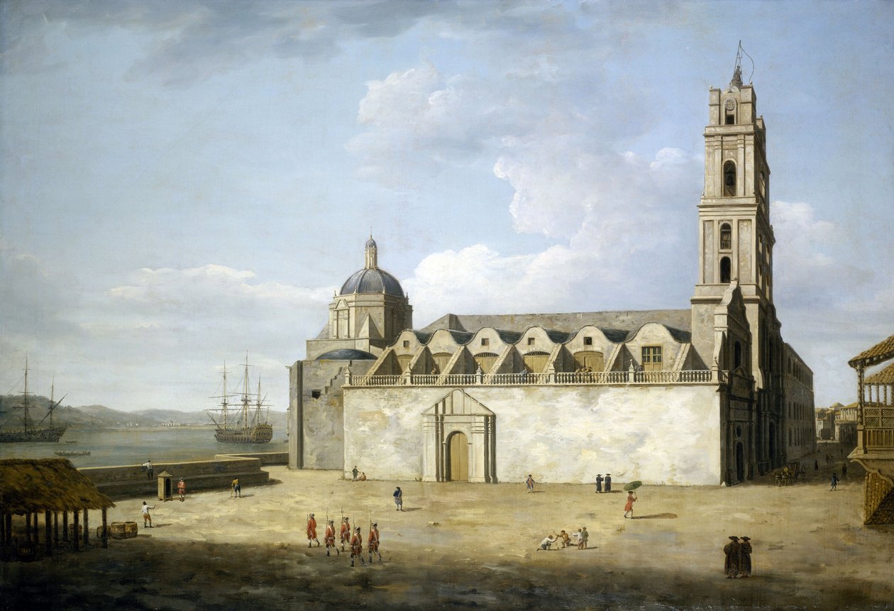 Catedral de La Habana (Cuba), agosto y septiembre de 1762. Óleo sobre lienzo, realizado poco después de la toma de la ciudad por los británicos en 1762, por Dominic Serres (1722-1793). de Dominic Serres