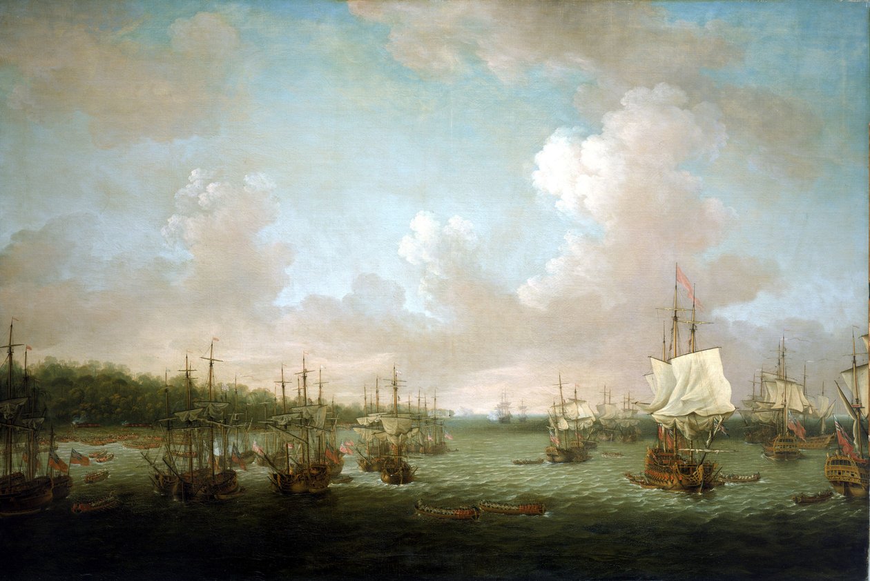 Guerra de los Siete Años (1756-1763): Captura de La Habana (Cuba) 1762, desembarco de los cañones y reservas el 30 de junio, tras la entrada de España en el conflicto en 1761, el gobierno británico concentró sus ofensivas marítimas contra las posesiones es de Dominic Serres