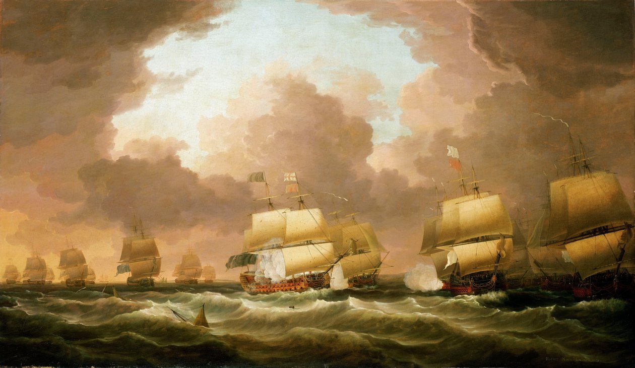 La batalla de la bahía de Quiberon, 20 de noviembre de 1759 de Dominic Serres