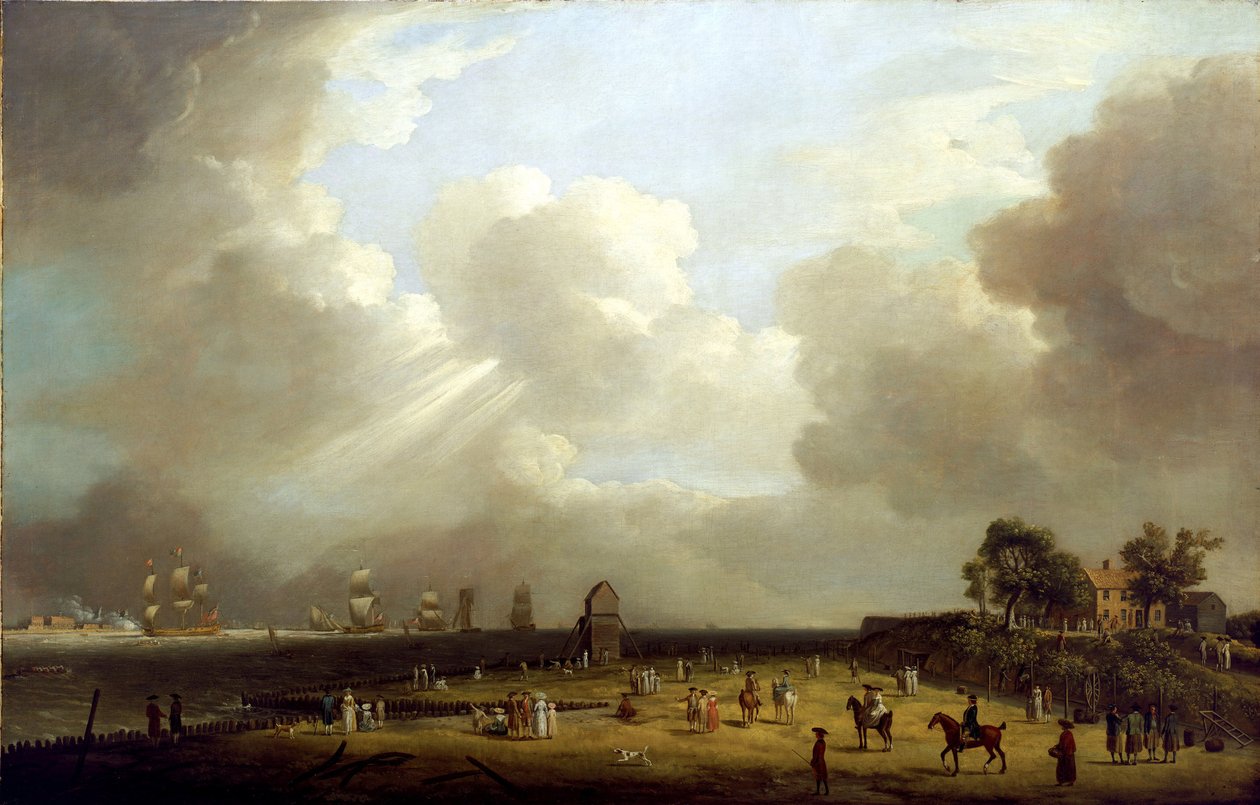 La llegada de la princesa Charlotte (1766-1828) a Harwich, septiembre de 1761. Óleo sobre lienzo de Dominic Serres