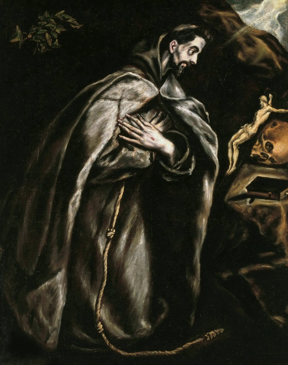 San Francisco rezando, ca 1595 de Dominico El Greco