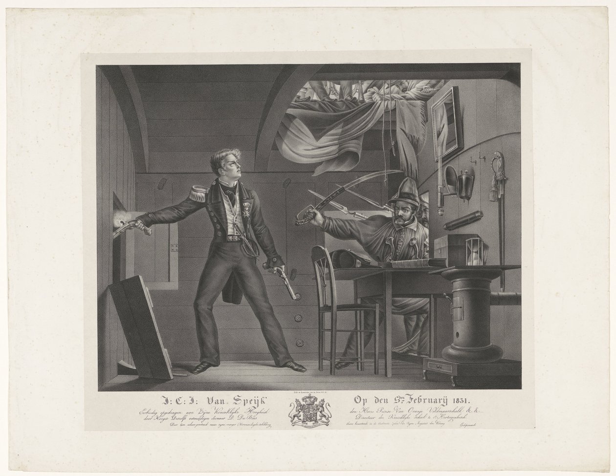 J:C:J: Van Speijk el 5 de febrero de 1831 (título sobre el objeto) de Dominicus Franciscus du Bois