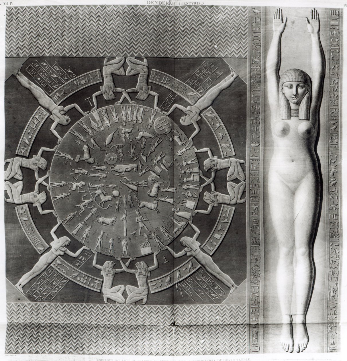 Zodiaco de Dendera, grabado en 1802 de Dominique Vivant Denon