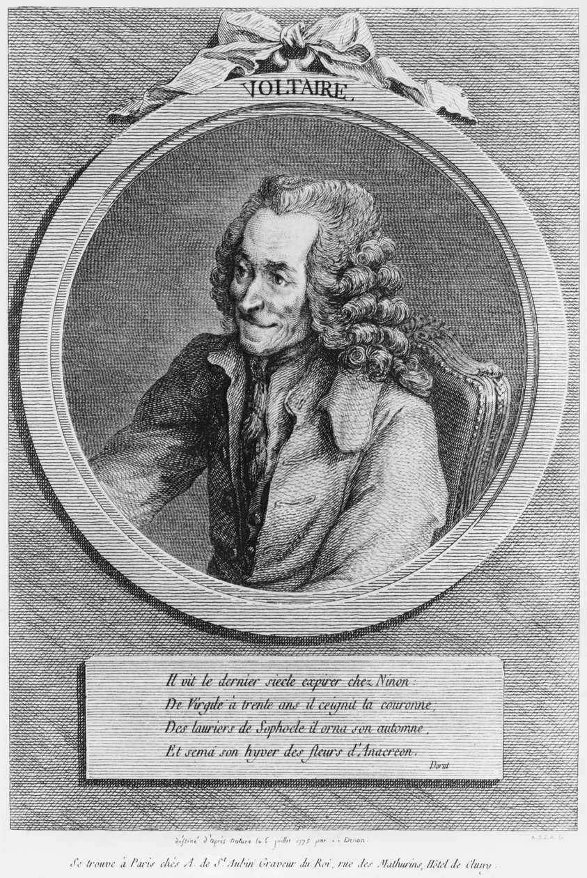 Retrato de Voltaire, de un dibujo de Denon hecho el 6 de julio de 1775 de Dominique Vivant Denon