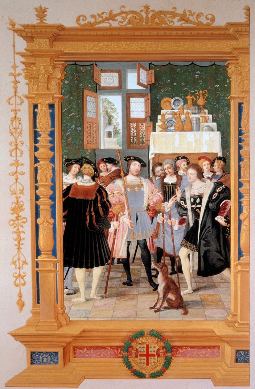 Etienne Leblanc (1490-1565) presenta a Anne de Montmorency (1493-1567) su traducción del discurso de Cicerón (1531) de Dominique Henri Guifard