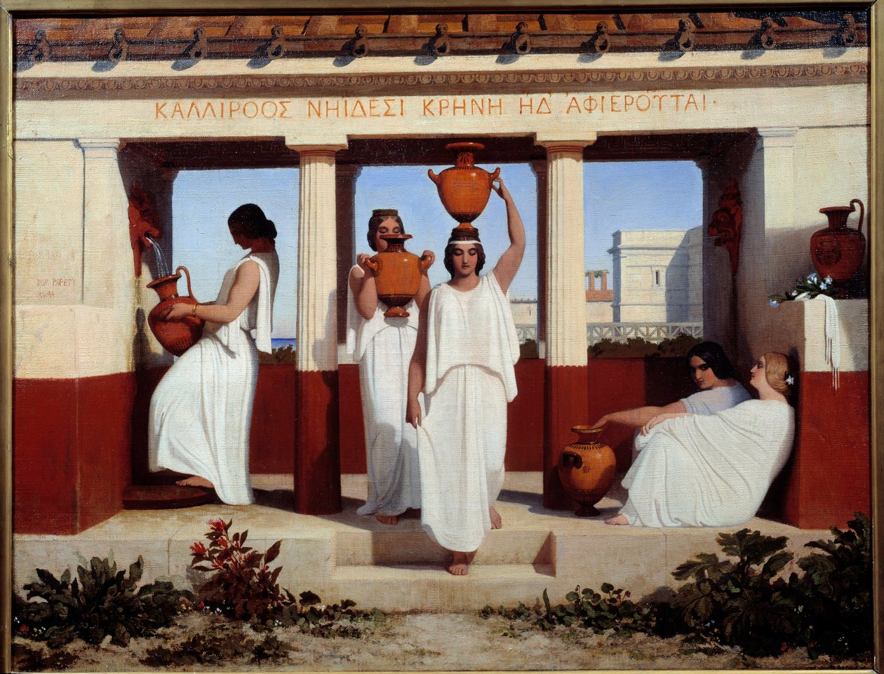 Mujeres griegas en la fuente. Pintura de Dominique Papety (1815-1849) 1841 Dim. 0,56x0,73 m de Dominique Louis Papety