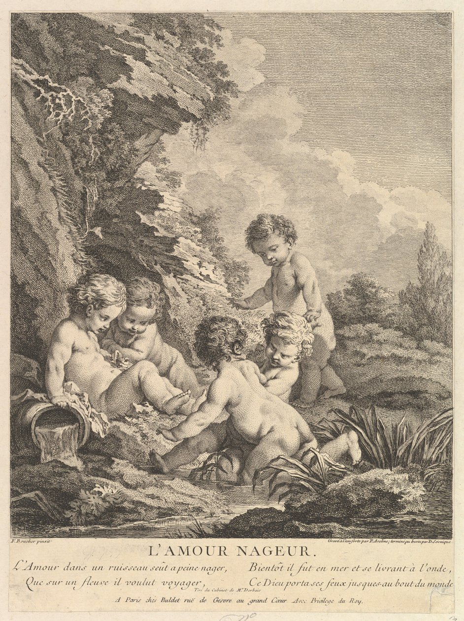 Niño nadando, ca. 1741 de Dominique Sornique