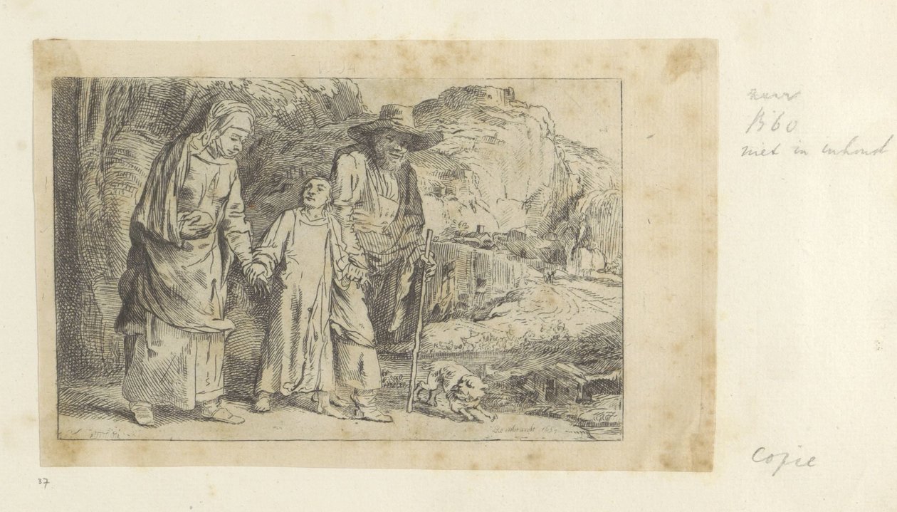 Cristo regresa del templo con José y María Recueil de quatre-vingt-cinq estampes originales (título de la serie) de Dominique Vivant Denon (baron) (attributed to)