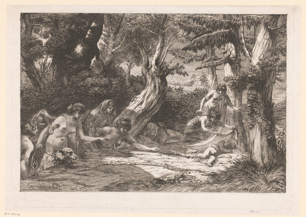 Diana y sus ninfas encuentran a Cupido dormido en el bosque de Dominique Vivant Denon (baron)