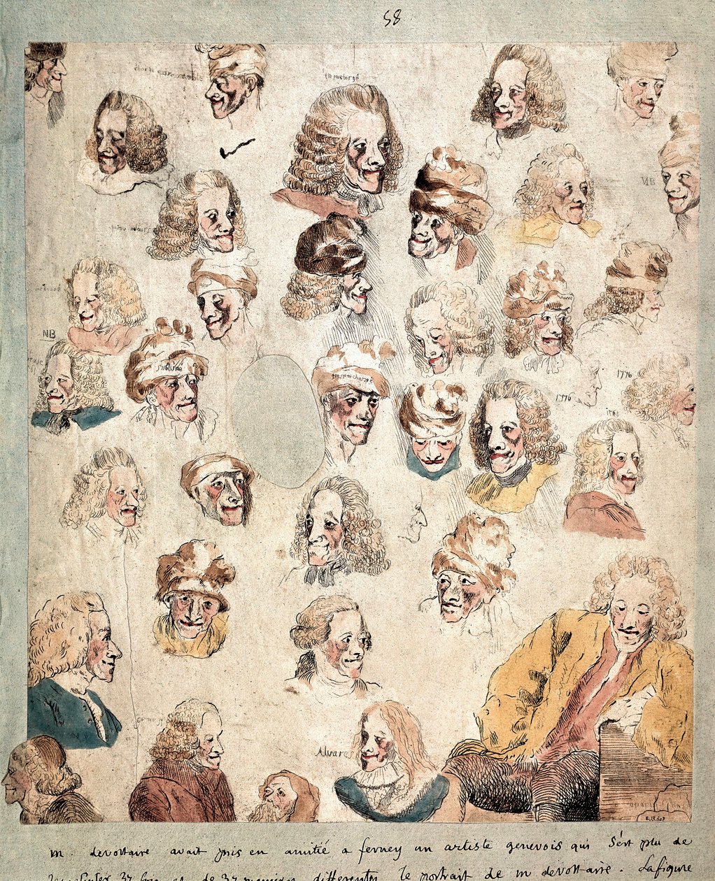 Diferentes aires en 30 cabezas de Voltaire de Dominique Vivant Denon