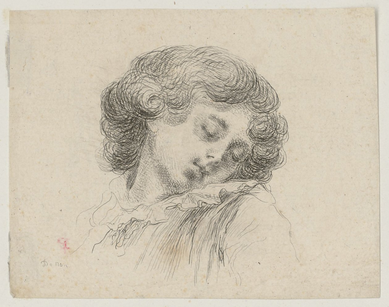 Cabeza de un niño dormido de Dominique Vivant Denon