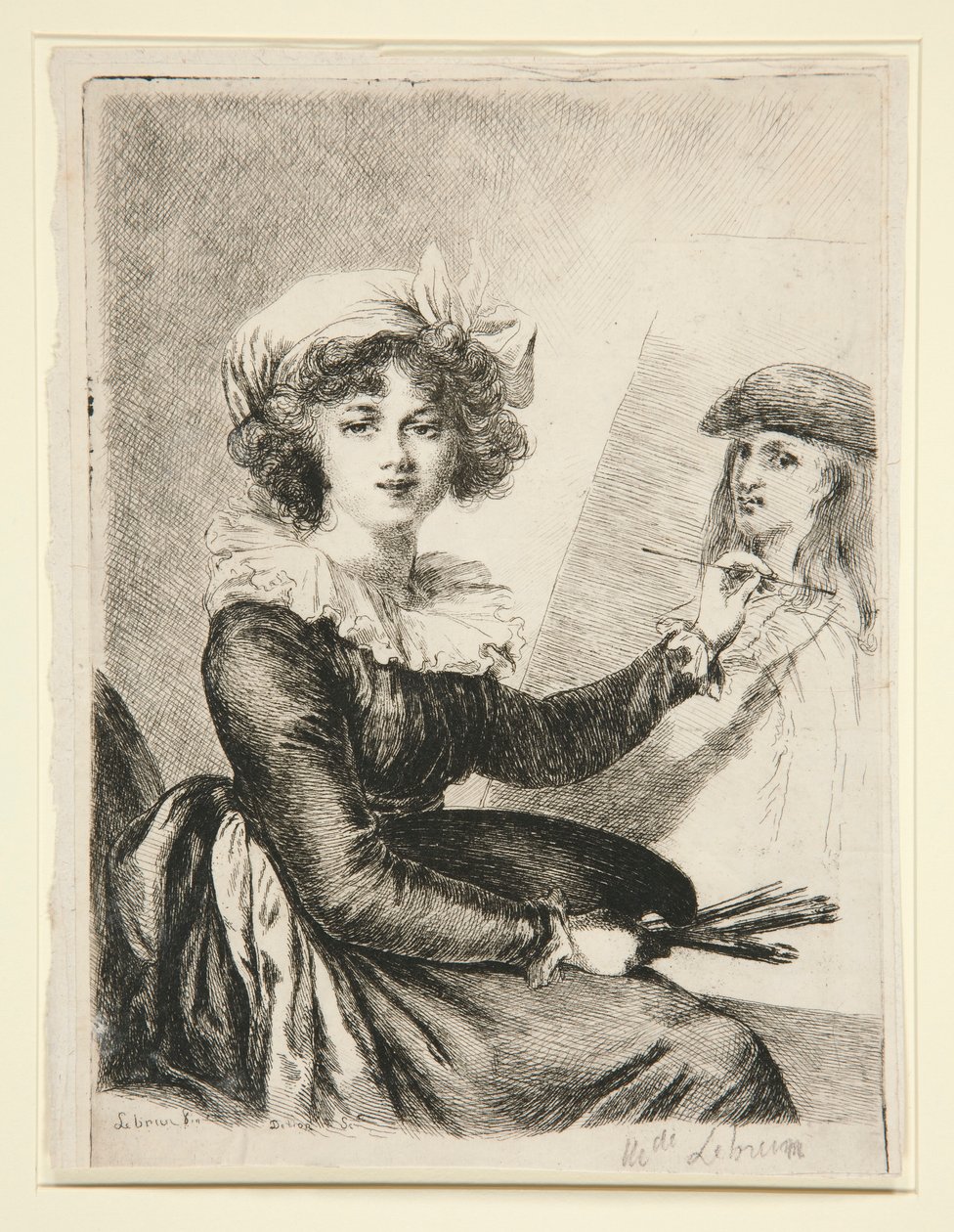 Louise-Elisabeth Vig?e-Lebrun, (Mlle Lebrun) después y al revés del autorretrato de 1790 en los Uffizzi de Dominique Vivant Denon