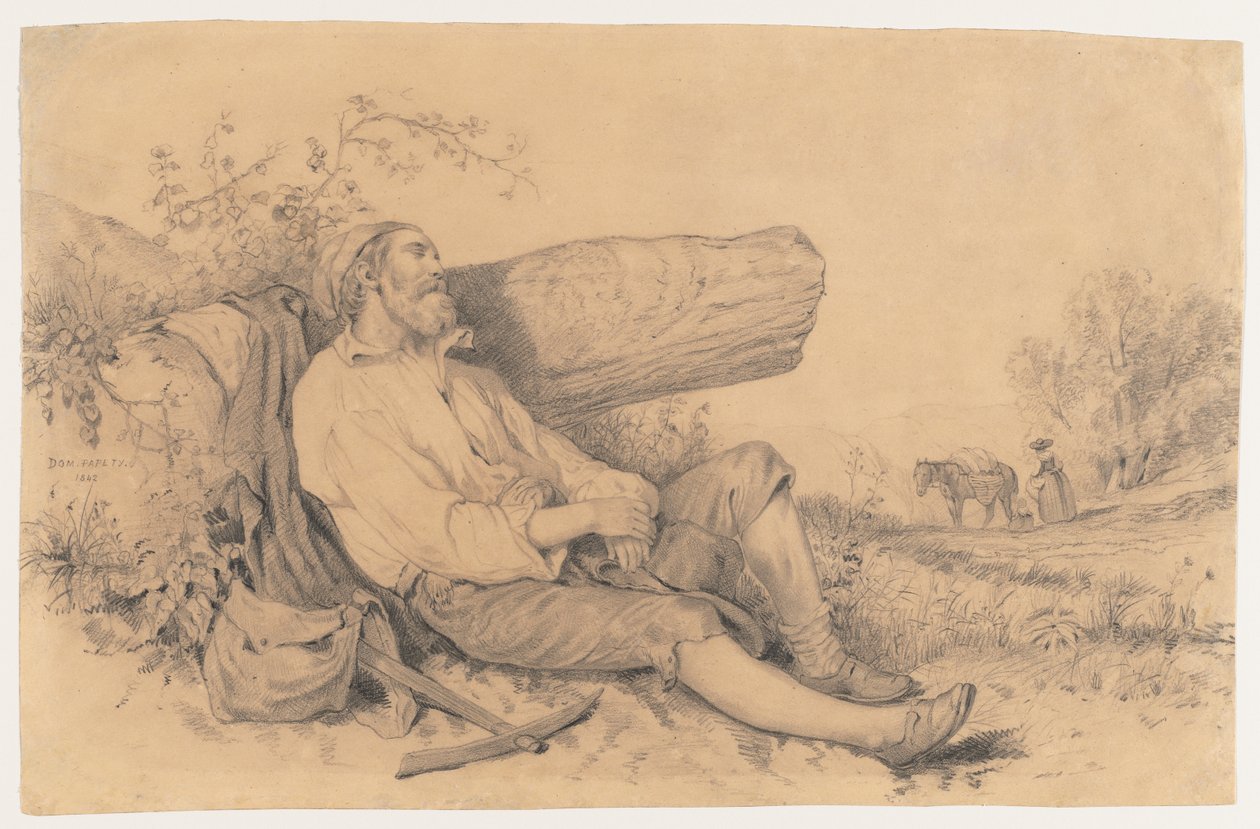 Trabajadora de campo dormida de Dominique Louis Papety