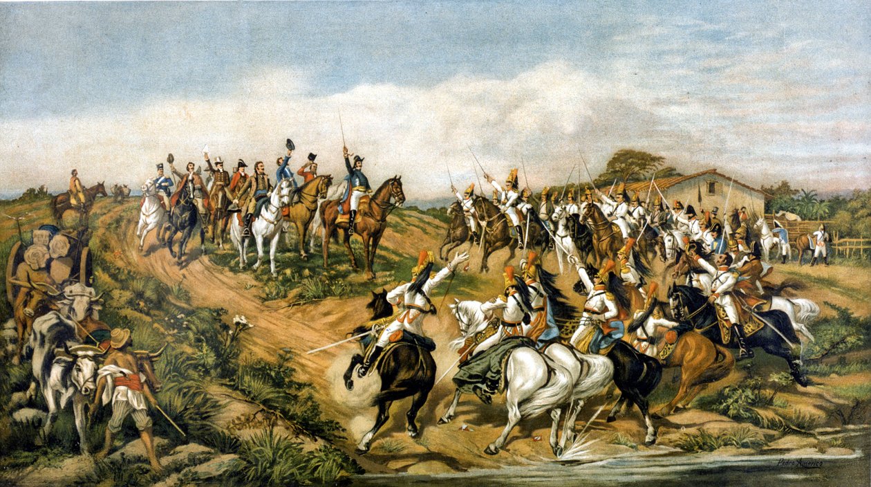 ¡Independencia o muerte!. Museo de Ypiranga (Sao Paulo). Representación alegórica de la Independencia de Brasil el 7/09/1822. de Don Pedro di Figueredo Americo
