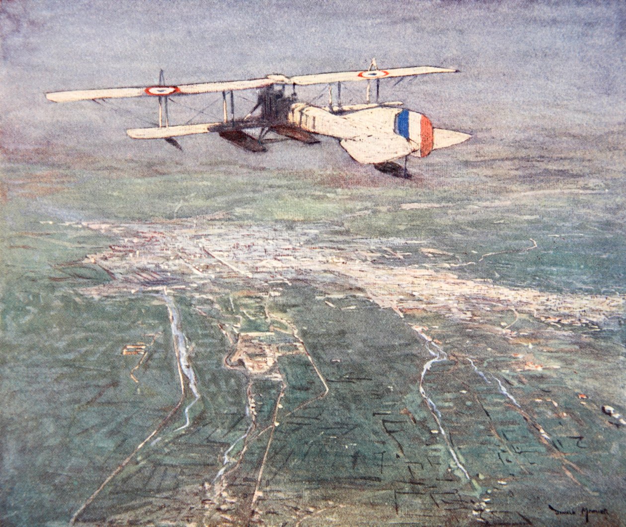 Hidroavión volando sobre Damasco de Donald Maxwell