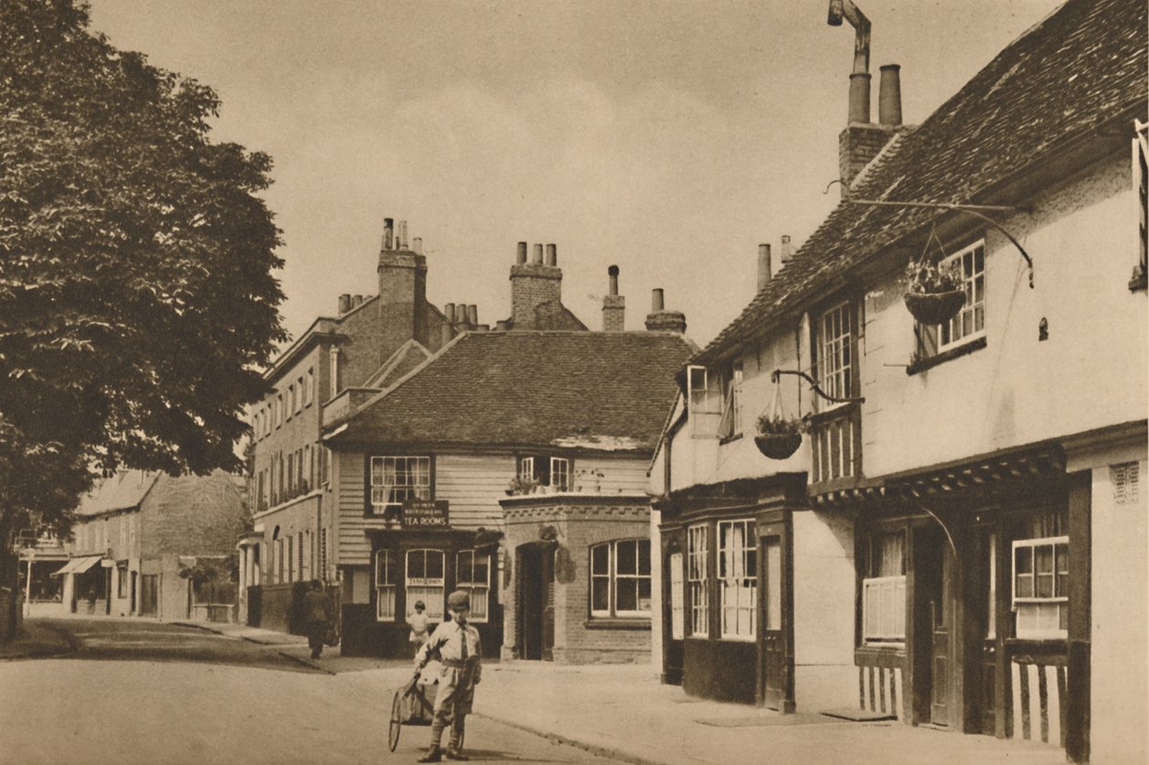 Calle de la Iglesia, Chiswick, con lo que solía ser The Burlington Arms, c1935 de Donald McLeish
