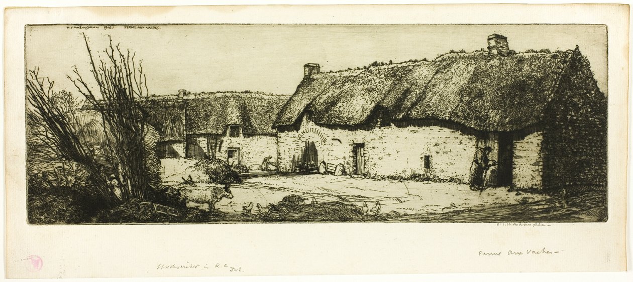 Granja con vacas de Donald Shaw MacLaughlan