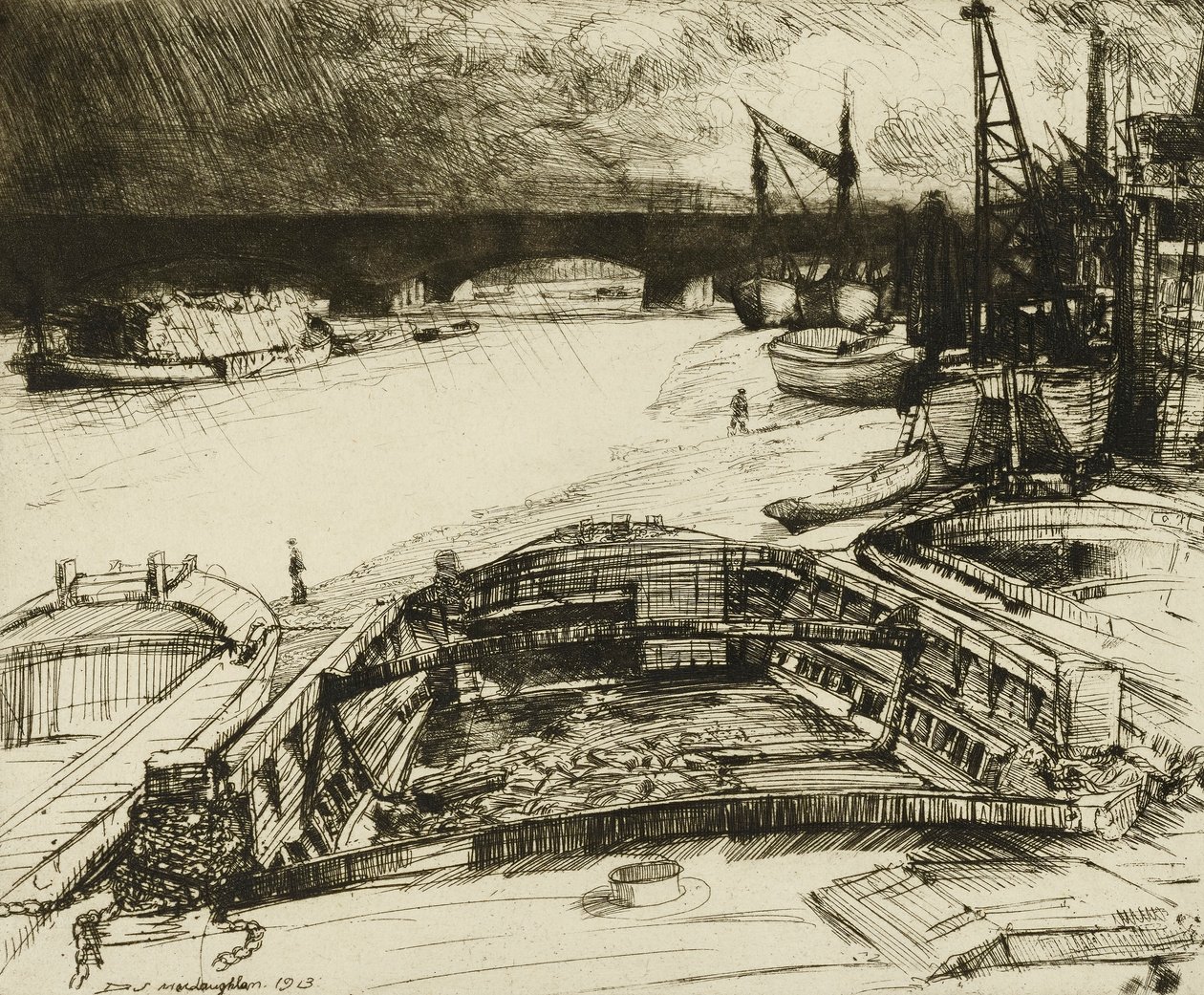 Viento y lluvia en el Támesis de Donald Shaw MacLaughlan