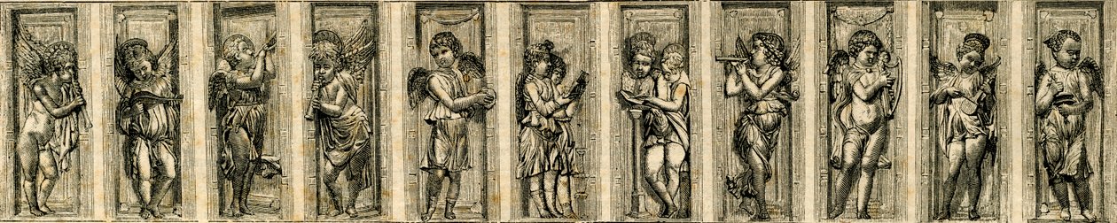 Querubines, relieves en bronce de Donatello (1386-1466), basílica de San Antonio de Padua, Padua, Véneto, Italia. de Donatello