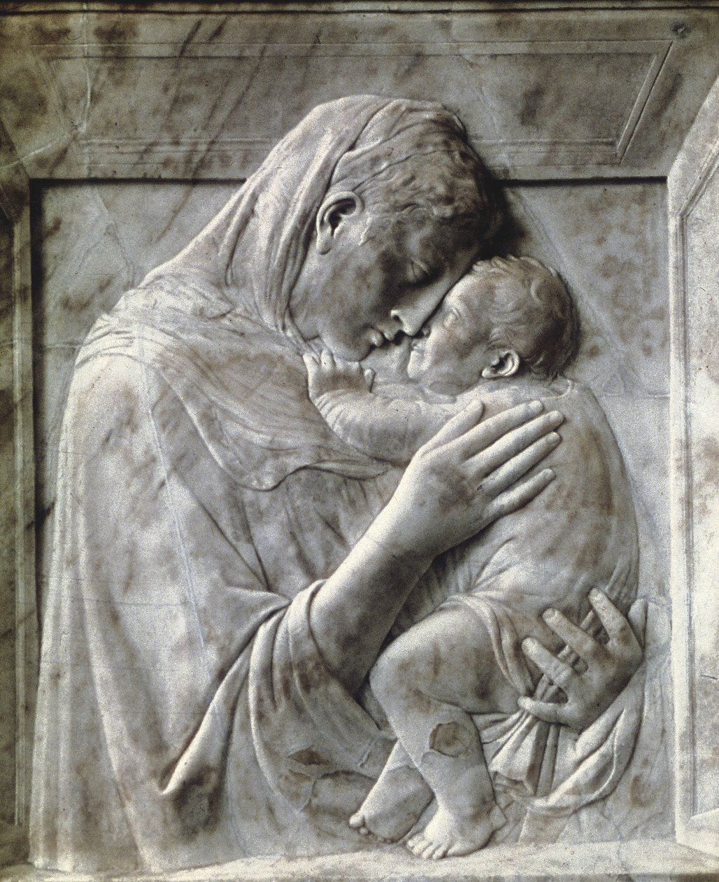Madonna Pazzi (Virgen con el Niño), c1417-18 (mármol) de Donatello