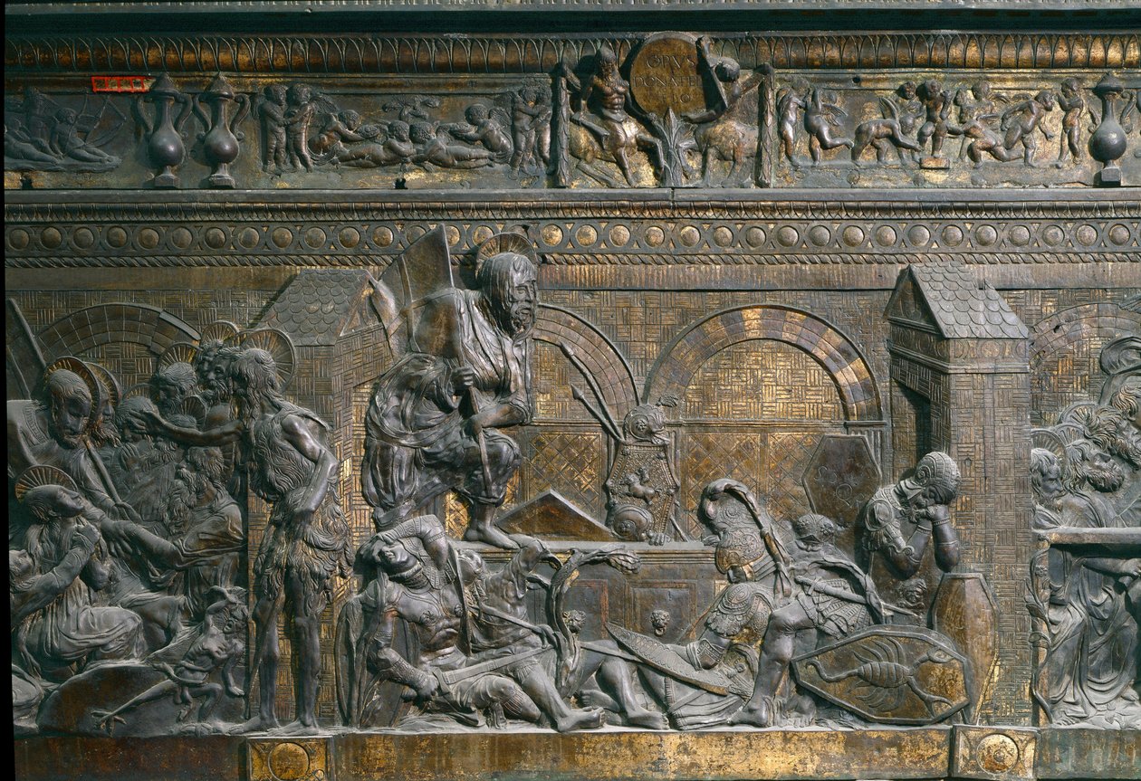 La resurrección de Cristo. (detalle) Bajo relieve del púlpito derecho de Donatello