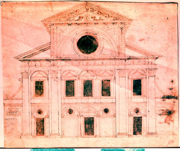 Diseño para la fachada de una iglesia de Donato Bramante