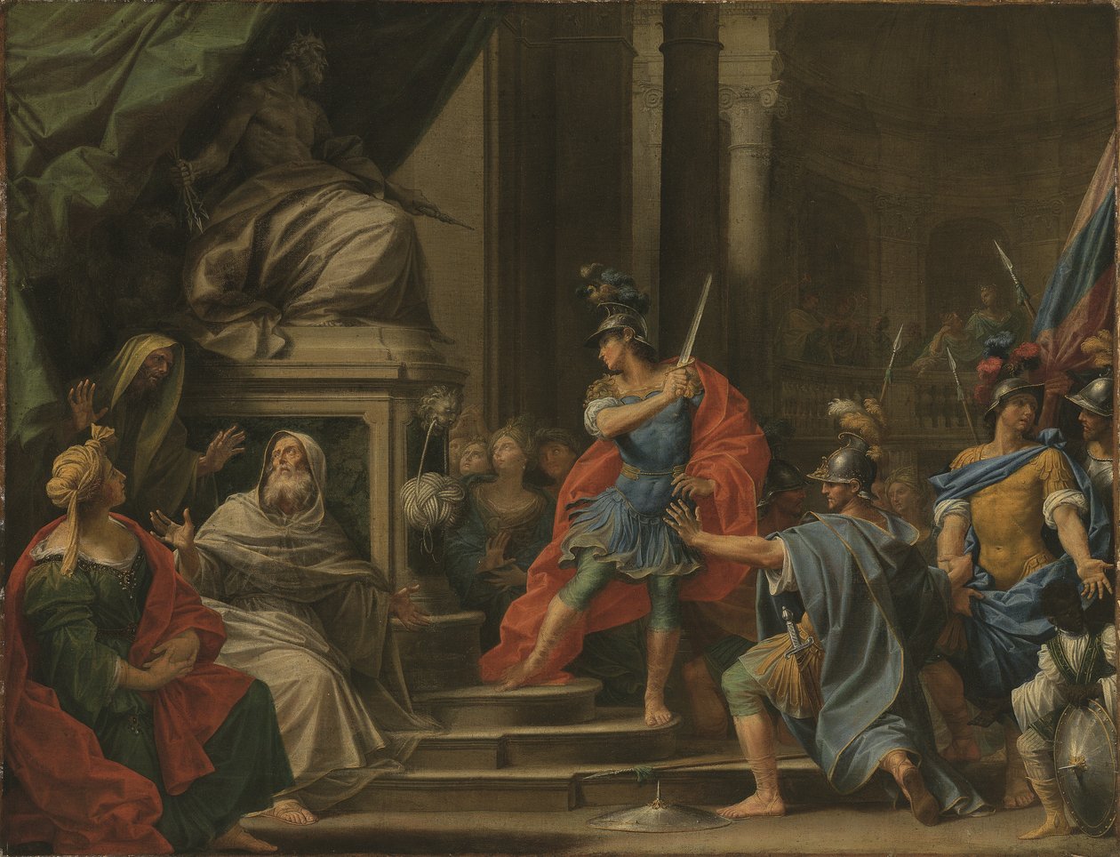 Alejandro cortando el nudo gordiano (óleo sobre lienzo) de Donato Creti
