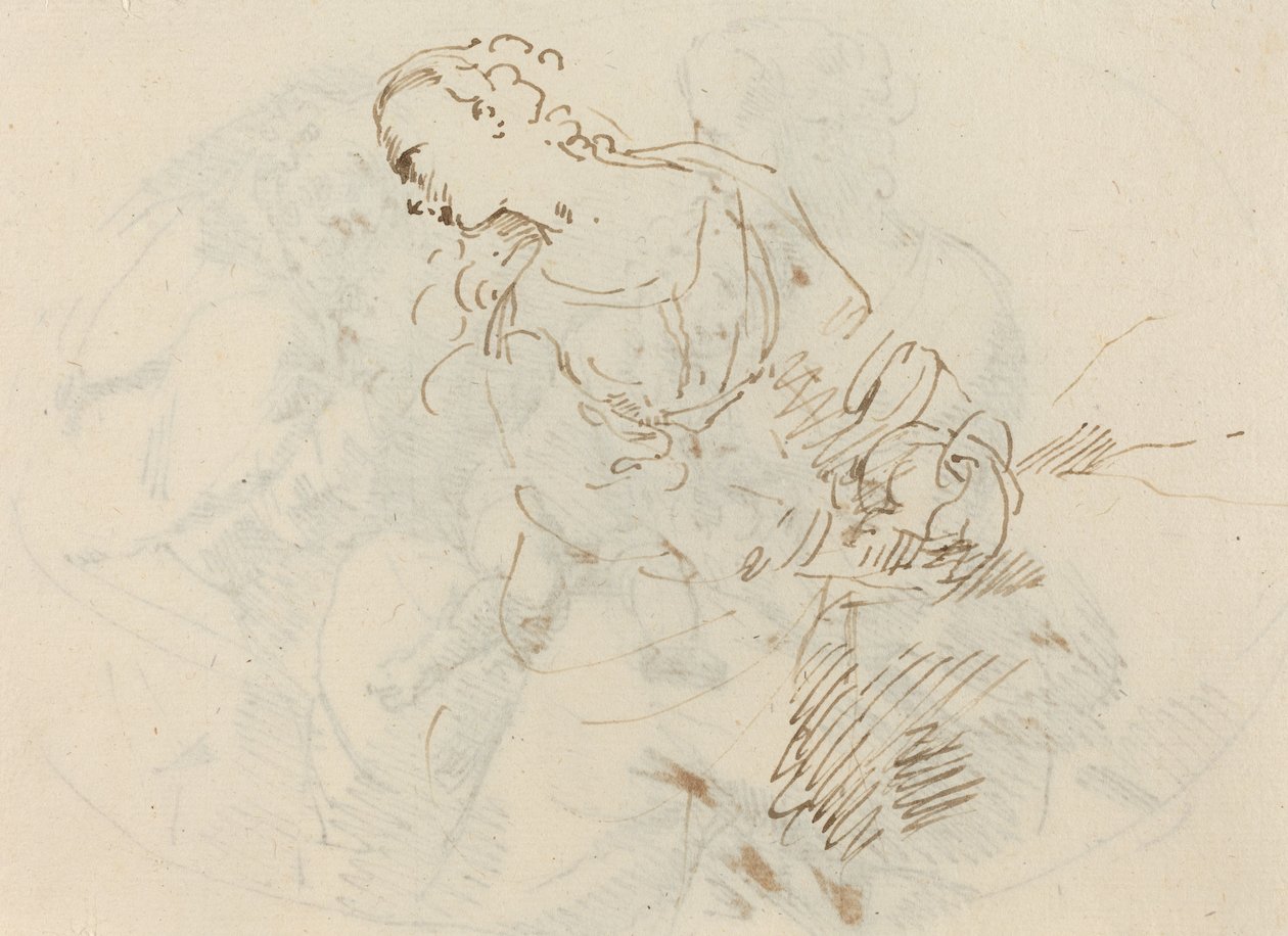 Figura femenina (¿Magdalena penitente?) (verso) de Donato Creti