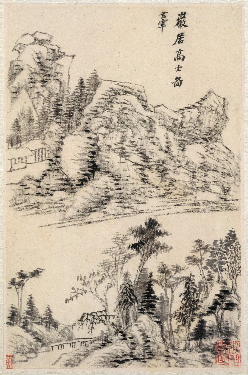 Paisajes inspirados en los antiguos maestros de Dong Qichang