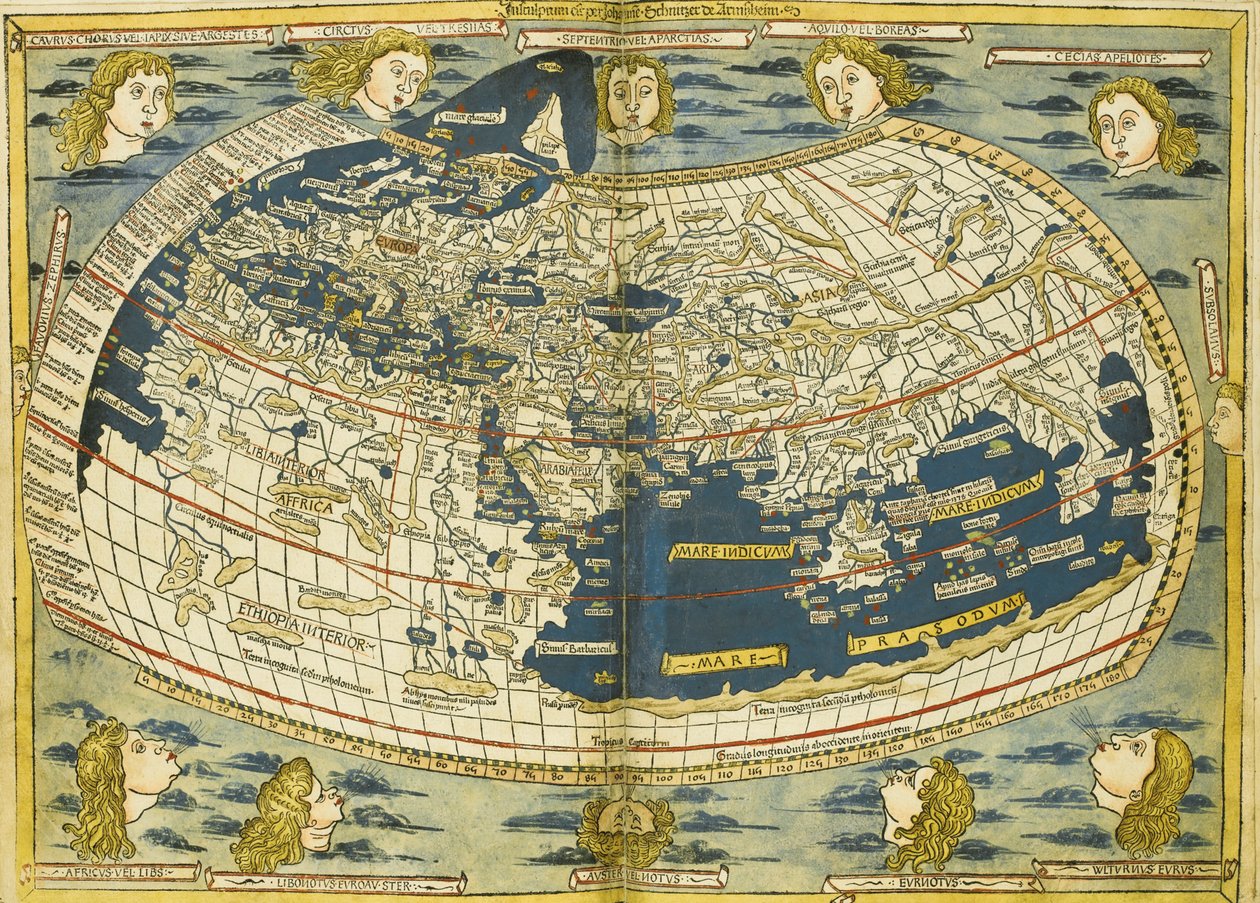 Mapa del mundo de Ptolomeo de Donnus Nicolaus Germanus