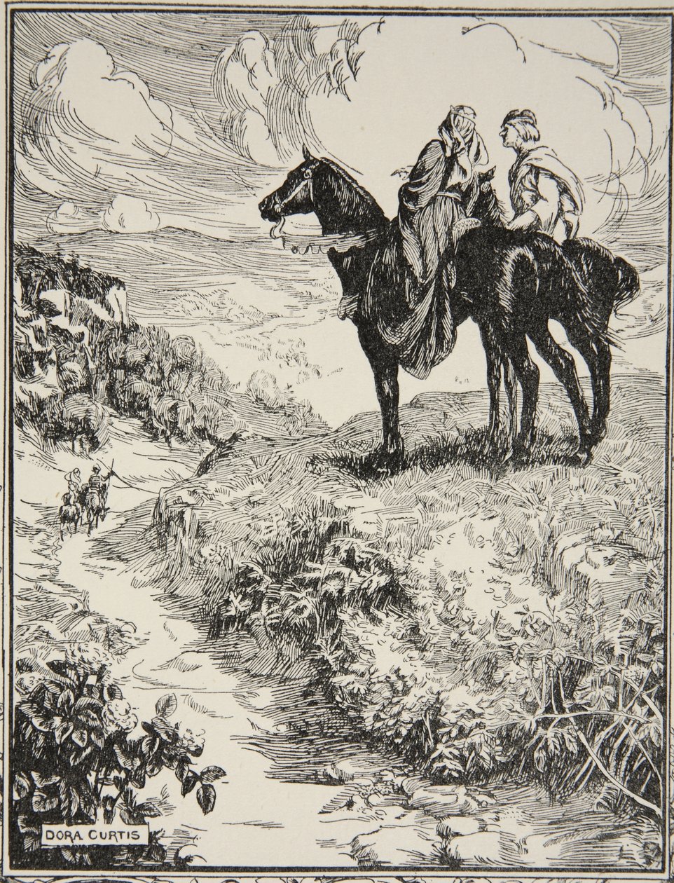 Mientras esperaban en la pequeña colina del bosque, ilustración de 