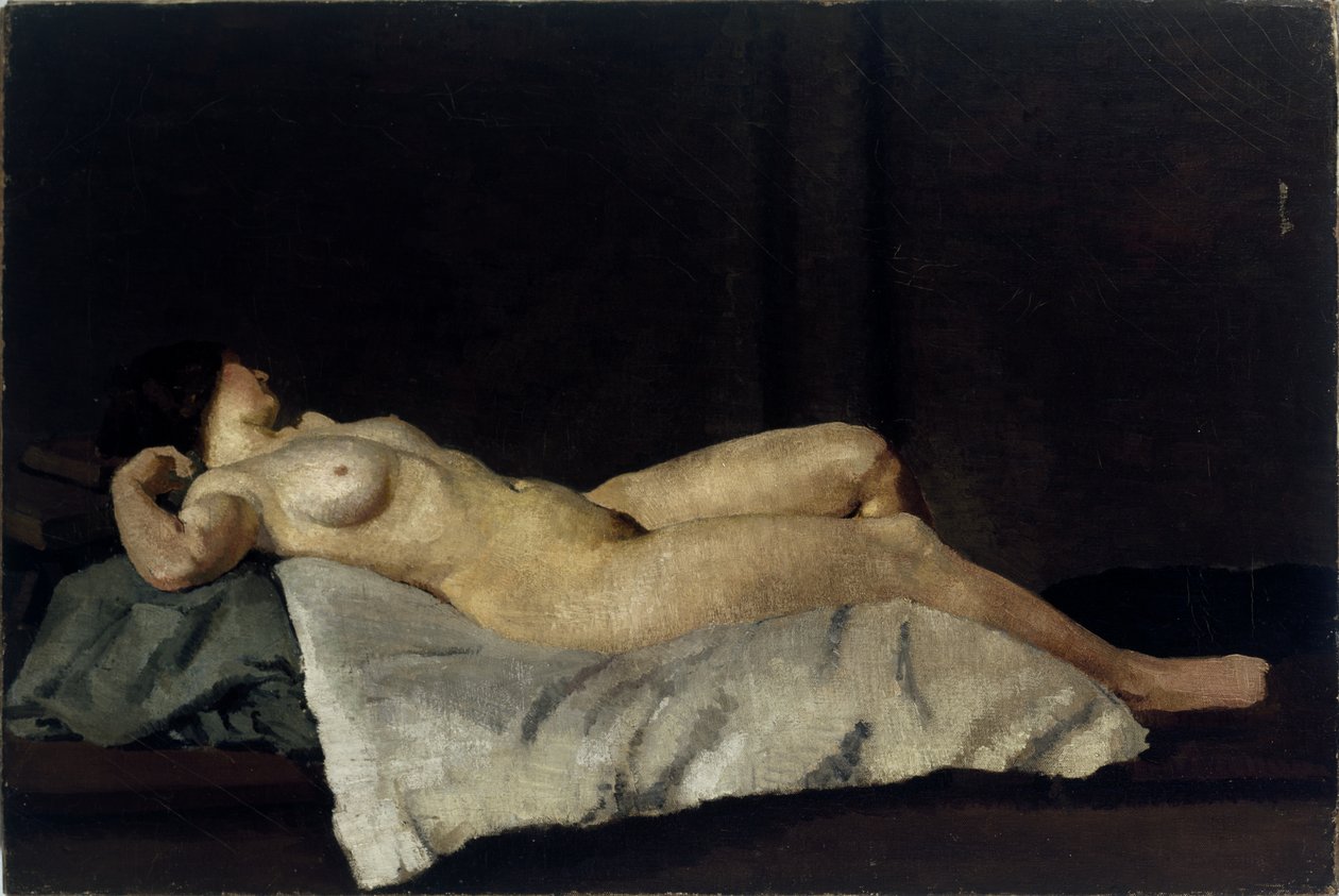 Figura femenina acostada de espaldas, 1912 de Dora Carrington
