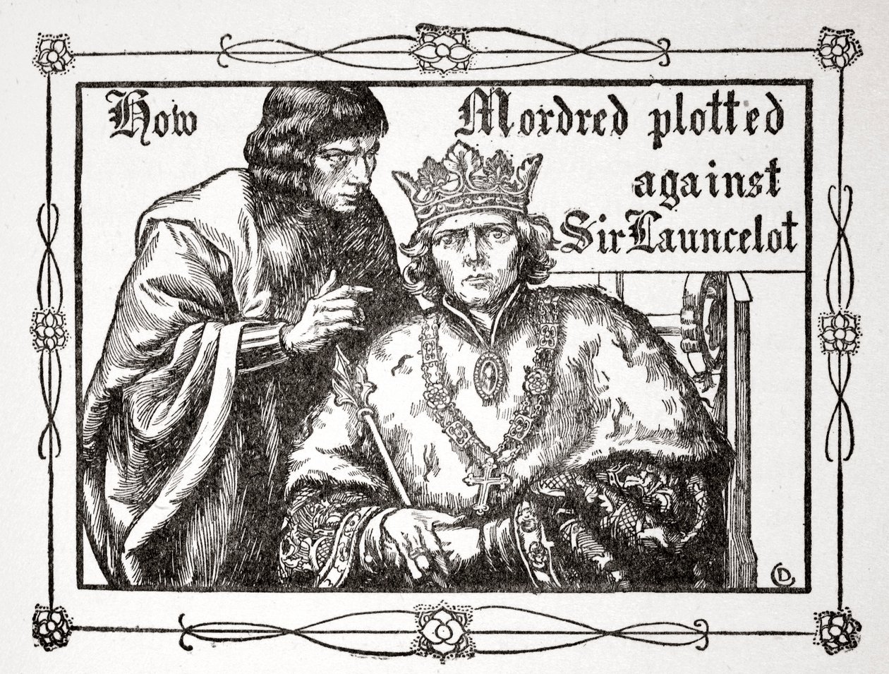Cómo Mordred conspiró contra Sir Launcelot, 1905 de Dora Curtis