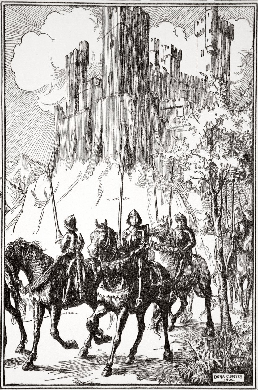 Sir Galahad en la Abadía, 1905 de Dora Curtis