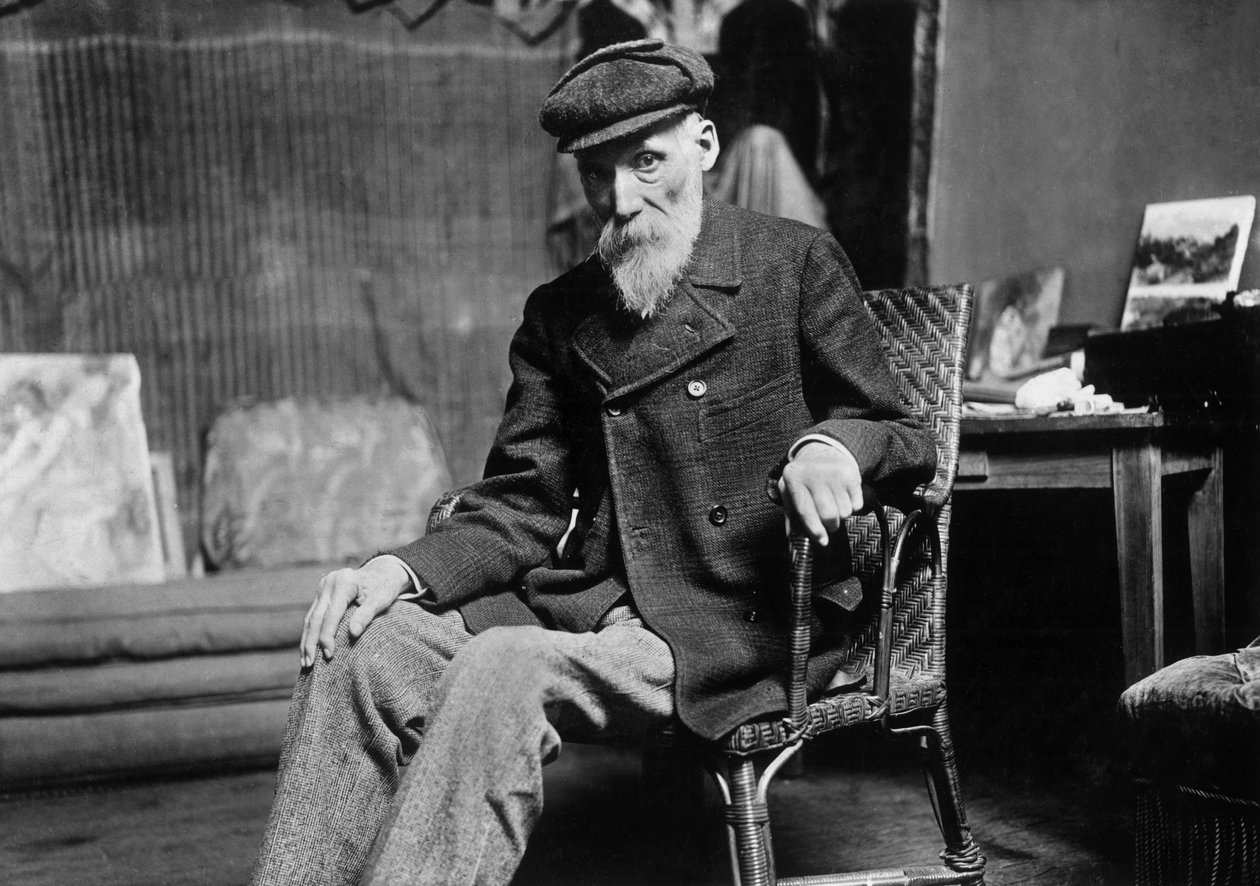 Auguste Renoir (1841-1919), pintor francés, en su taller en Cagnes-sur-Mer (Alpes-Maritimes), alrededor de 1907 de Dornac