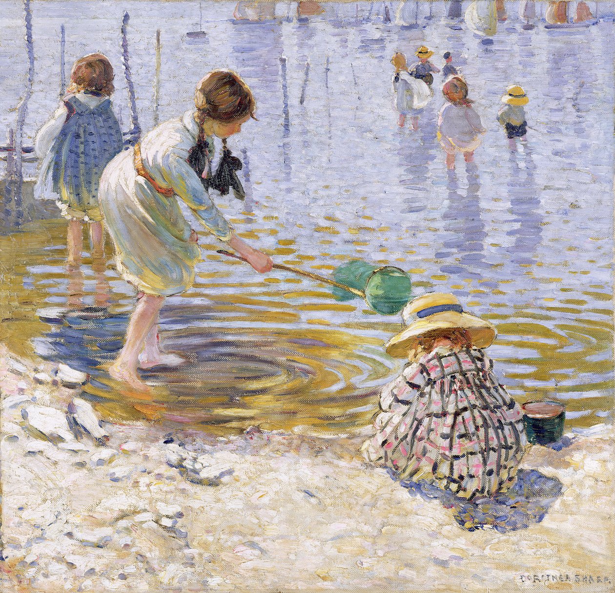 A la orilla del mar (óleo sobre lienzo) de Dorothea Sharp