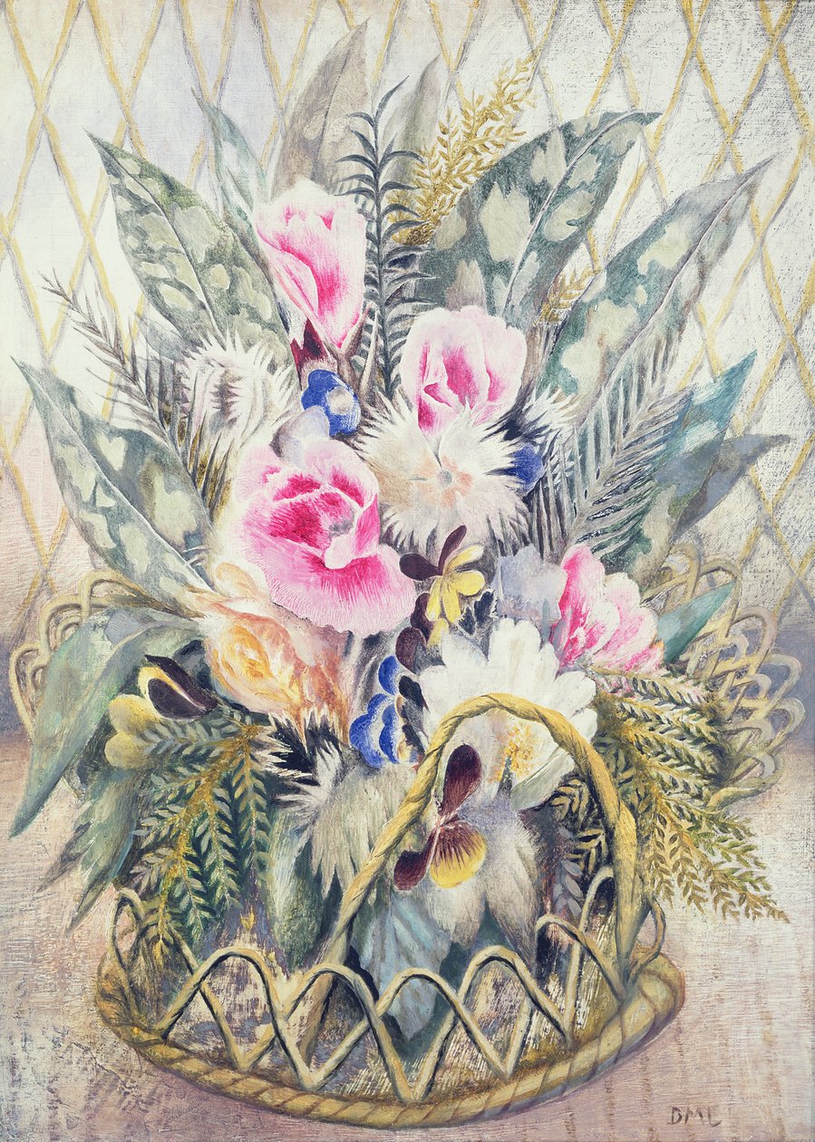 Godetias (óleo sobre lienzo) de Dorothy M. Larcher